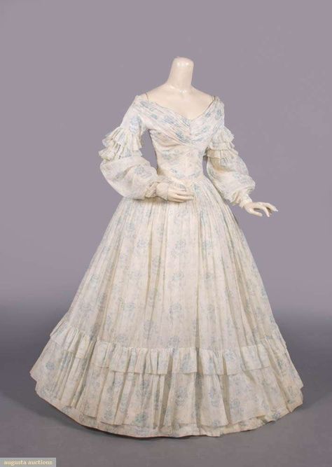 Auctions by Date 1830s Evening Gown, 1860s Fashion Plates, 1830s Aesthetic, 1835 Dress, Victorian Era Dresses Simple, 1838 Fashion, 1869 Dress, Late 1700s Fashion, Vintage 1800s Aesthetic