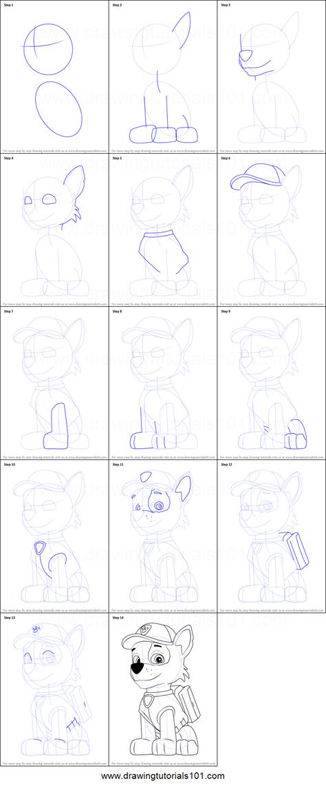 How to Draw Rocky from PAW Patrol printable step by step drawing sheet : DrawingTutorials101.com Paw Patrol Drawing, Draw Paw Patrol, How To Draw Paw Patrol, Paw Patrol Skye Drawing, How To Draw Paw Patrol Step By Step, Chase Drawing Paw Patrol, Marshall Drawing Paw Patrol, Paw Patrol Rocky, Paw Patrol Printables