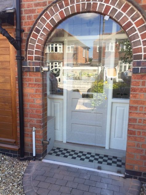 Glass Porch Doors in Leicester - a case study| FGC Porches Ideas Entrance, Entrance House Ideas, Front Foor, Ground Floor Extension, Glass Entrance, 1930 House, Bifolding Doors, Glass Entrance Doors, Porch Extension