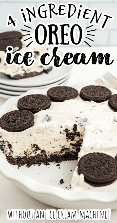 Oreo Ice Cream Pie, Oreo Ice Cream Recipe, Homemade Oreo Ice Cream, Oreo Ice Cream Sandwich, Ice Cream Pie Recipe, Oreo Ice Cream Cake, Ice Cream Pie, Oreo Flavors, Oreo Ice Cream