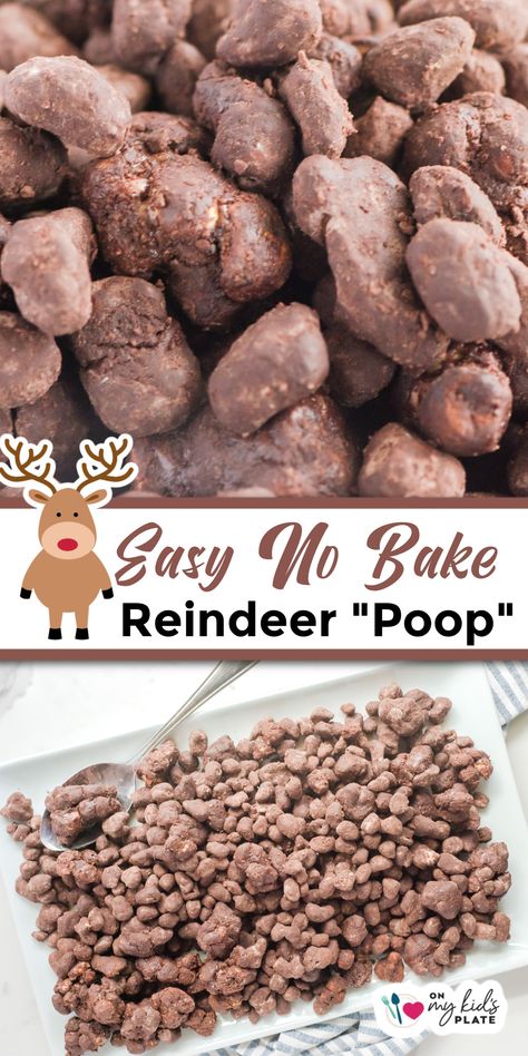 Reindeer Poop Snack Mix Reindeer Poop Recipe, Chocolate Cereal Treats, Chocolate Snack Mix, Peanut Butter Alternatives, Christmas Snack Mix, Chex Mix Christmas, Christmas Diy Food, Snack Mix Recipe, Reindeer Poop