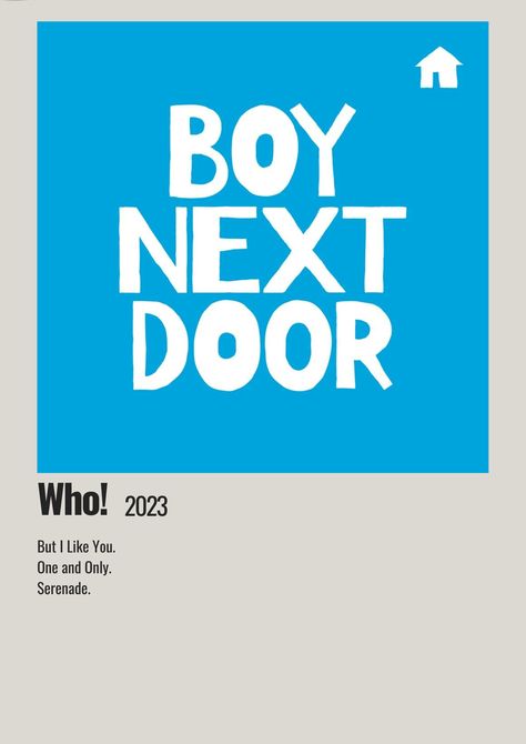 alternative minimalist polaroid poster. boynextdoor. Boynextdoor Album Cover, Kpop Minimalist, Kpop Polaroids, Minimalistic Posters, Minimalist Polaroid Poster, Album Posters, Boy Next Door, Polaroid Poster, Music Poster Design