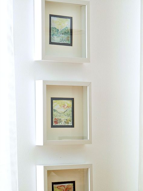 How to Inexpensively Frame Oddly Sized Art, Without a Custom Mat! | Dans le Lakehouse Painting Cardboard, Mid Century Modern Eclectic, Painted Cardboard, Inexpensive Art, Picture Frame Mat, Enamel Art, Ribba Frame, Cardboard Painting, Ikea Ribba Frames