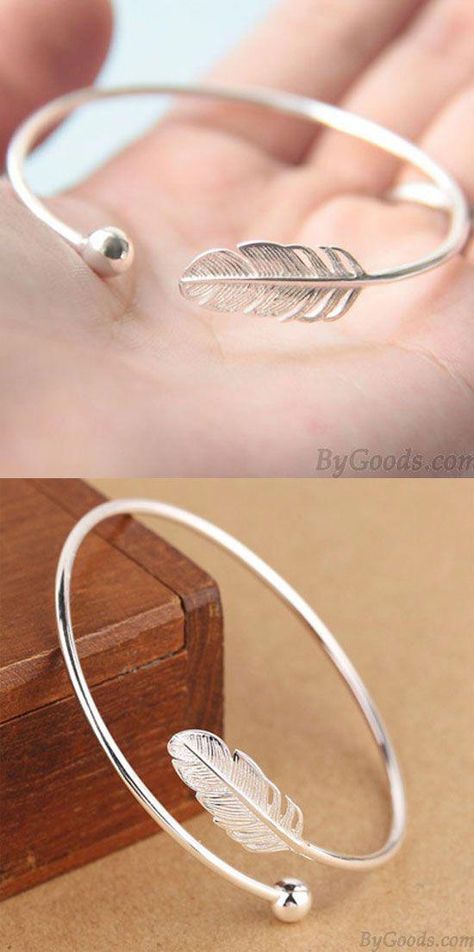 Sweet Silver Women Bangle Feather Adjustable Open Bracelet for big sale! #bracelet #silver #women #bangle #feather #sweet #silverbracelet Bracelet Silver Women, Silver Bracelet Designs, Open Bracelet, Silver Bracelets For Women, Jewelry Bracelets Silver, Bracelet Fashion, Rings For Girls, Silver Jewelry Handmade, Chan Luu