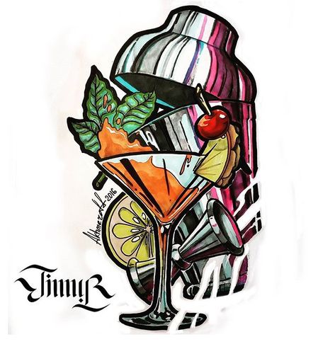 Barman tatoo Shaker Tattoo Bartender, Tattoos For Bartenders, Bartender Tattoo Ideas For Men, Bartending Tattoos Ideas, Bartender Tattoo Ideas For Women, Cocktail Tattoo Design, Bar Tattoo Ideas, Bartender Drawing, Mixology Tattoo