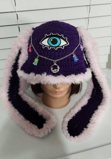 Crochet Inspo Ideas, Fuzzy Crochet, Cute Hat, Crochet Inspo, Crochet Bunny, Bunny Ear, Bucket Hats, Crochet Stuff, Soft Yarn