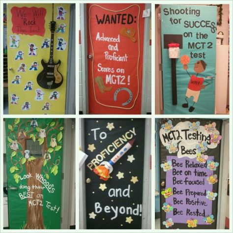 MCT2 Test door deco at school. 2012 Gmas Testing Posters, Testing Door Decorations Classroom, State Testing Themes For Elementary, State Testing Door Decorations, Testing Door Decorations, State Testing Bulletin Board, Staar Test Motivation Posters, Staar Posters, Test Prep Bulletin Board