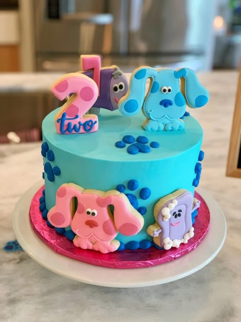 A Clue A Clue Look Whos 2, Blues Clues Birthday Decorations, Blue Clues Birthday Cake, Blues Clues Cake 1st Birthdays, Blues Clues Second Birthday Party, Blues Clues 2nd Birthday Party Girl, Blues Clues Birthday Party Girl, Blues Clues Cupcakes, Blues Clues Cookies