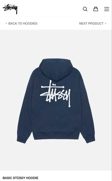 Stussy Hoodie, Blue Hoodie, Christmas Wishlist, Trendy Outfits, Hooded Sweatshirts, Cotton Blend, Sweatshirts, Blue