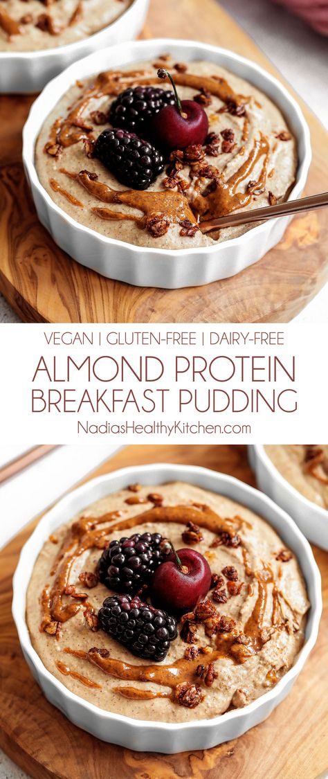 Breakfast Pudding Recipes, Healthy Breakfast Pudding, Healthy British Recipes, Vegan Breakfast With Protein, Healthy Breakfast Recipes Vegan, Filling Vegan Breakfast, Bluezone Recipes Breakfast, Vegan Protein Breakfast Recipes, High Protein Vegetarian Snack Recipes