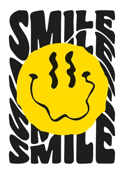 Smiley Illustration, Smile Poster, Line Tattoo Ideas, Sublimacion Ideas, Single Line Tattoo, Tshirt Printing Design, Line Tattoo, Cool Wallpapers Cartoon, Graphic Tshirt Design