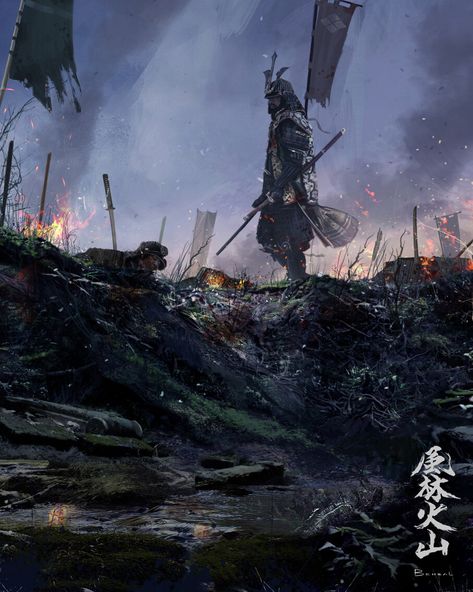 Asian Warrior, Sengoku Jidai, Japanese Art Samurai, Arte Ninja, Samurai Wallpaper, Samurai Artwork, Shadow Warrior, Japanese Warrior, Location Inspiration