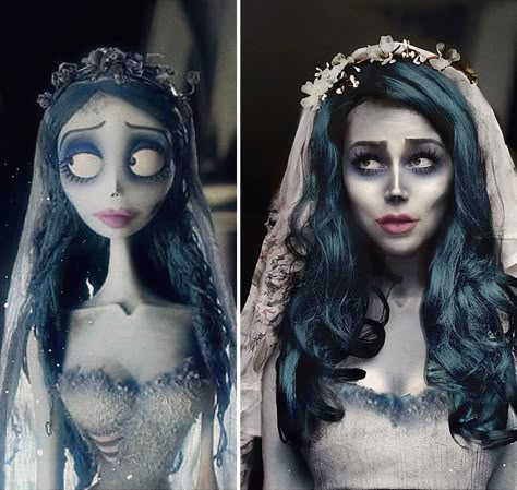 Corpse Bride Makeup, Halloween Bride Costumes, The Corpse Bride, Emily Corpse Bride, Corpse Bride Costume, Halloweenský Makeup, Bride Costume, Amazing Halloween Makeup, Halloween Makeup Inspiration