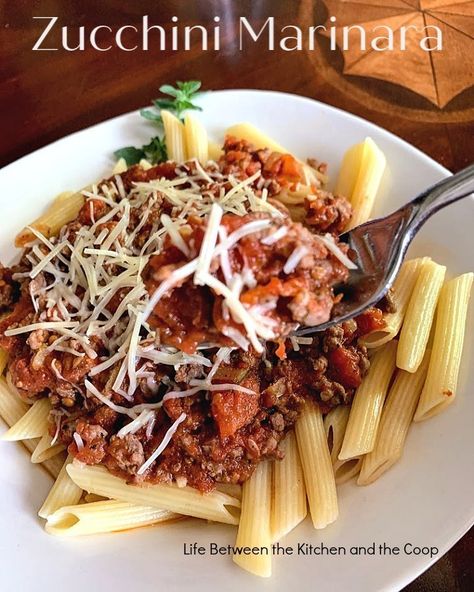 This delicious zucchini marinara brings garden fresh to your plate! Shredded zucchini or carrots, garden fresh tomatoes if you have them (although you can use canned if needed), make this pasta sauce burst with flavor! Your family will love this yummy shredded zucchini marinara! #zucchinirecipes #marinararecipes #yummymarinararecipes #pastasaucerecipes #pastasauce #zucchinipastasaucerecipes #zucchinimeatsaucerecipes #italianrecipes Pasta Sauce With Zucchini, Marinara Meat Sauce, Zucchini Marinara, Carrots Garden, Zucchini Pasta Sauce, Marinara Recipe, School Meals, Meat Sauce Recipes, Marinara Sauce Homemade