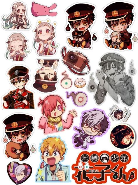 Chibi Hanako Kun, Tbhk Stickers, Kawaii Anime Stickers, Anime Journal, Anime Paper, Anime Galaxy, Animation Art Sketches, Anime Printables, Anime Crafts