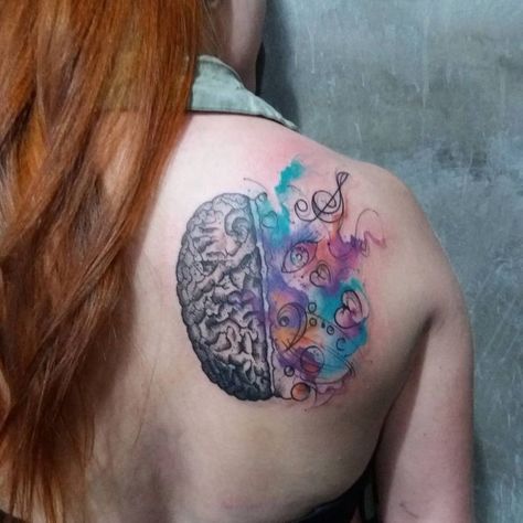 Tumor Tattoo, Brain Tattoo Ideas, About Brain, Brain Tattoo, Nurse Tattoo, Brain Surgery, Music Tattoos, Tattoo Removal, Half Sleeve Tattoo