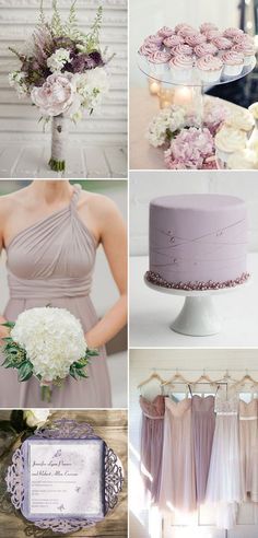 neutral lilac wedding color ideas for 2017 trends Lilac Wedding Colors, Collage Of Photos, Best Wedding Colors, 2017 Trends, Neutral Wedding Colors, Mauve Wedding, Mismatched Bridesmaids, Lilac Wedding, Dress Colors