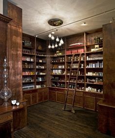 modern apothecary shop - Google Search Modern Apothecary, Apothecary Design, Apothecary Shop, Apothecary Decor, Apothecary Cabinet, Vintage Library, Bachelor Pad, Butler's Pantry, Tea Shop