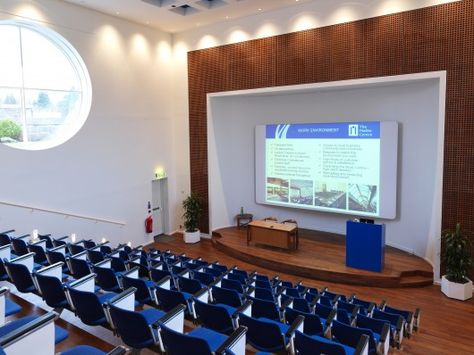 Small lecture hall | auditorium | lecture theater design concept. Lecture Hall Design, Game Room Design Ideas, Lecture Room, Meeting Hall, Auditorium Design, Lecture Hall, Lectures Room, Lecture Theatre, Office Game Room