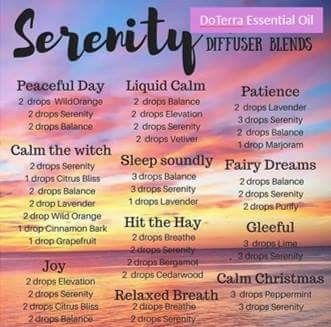 Serenity Doterra Blends, Doterra Diffuser, Doterra Diffuser Blends, Doterra Essential Oils Recipes, Essential Oil Remedy, Essential Oils Health, Essential Oil Diffuser Recipes, Oil Diffuser Recipes, Diffuser Blend