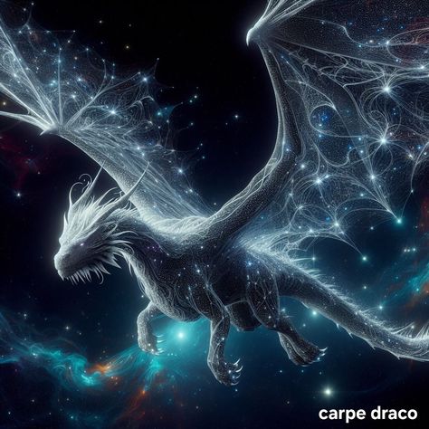 Diamond Dragon, Star Dragon Fantasy Art, Dragon Fae, Starlight Dragon, Celestial Dragon, Star Dragon, Cosmic Dragon, Space Dragon, Dragon Star