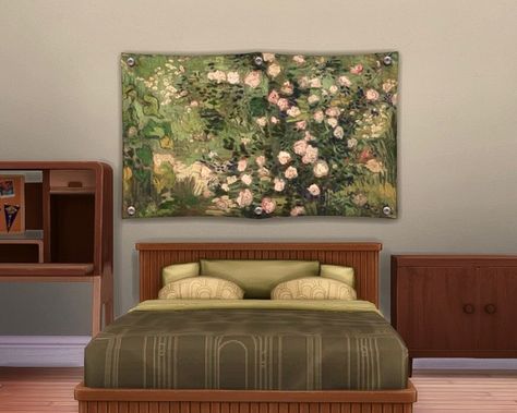 Serene Nature Tapestry | Patreon Nature Tapestry, Patreon Art, Sims 4 Cas Mods, Tapestry Nature, Serene Nature, Sims 4 Children, Sims Building, Sims House Plans, Sims 4 Cc Packs