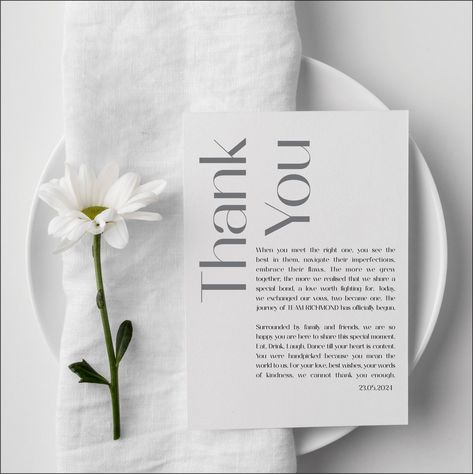 Thank your guests for sharing in the special moment with a table-setting placement poem.  Personalise your wedding reception with my beautiful place settings that not only exude elegance but also serve as a meaningful keepsake for your guests. These thank-you notes will be treasured for years, a constant reminder of the love and happiness shared on your special day. With my Personalised Wedding Thank You Note Place Settings, you can truly make a lasting impression on your guests.   Key Features Place Setting Wedding, Thank You Poems, Toddler Birthday Gifts, You Poem, Unique Anniversary Gifts, Wedding Place Settings, Get Well Soon Gifts, Wedding Guest Looks, Wedding Place