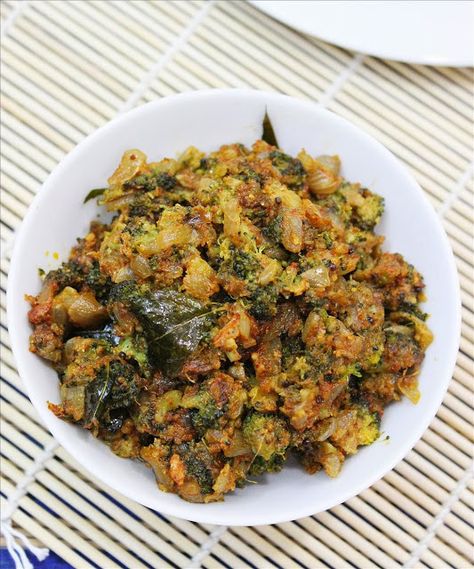 Broccoli Curry Recipe - Indian Broccoli Stir Fry Broccoli Indian Recipes, Indian Broccoli, Broccoli Curry, Broccoli Recipes Healthy, Vegetable Masala, Recipe Broccoli, Broccoli Dishes, Delicious Salad Dressings, Macaroni Recipes