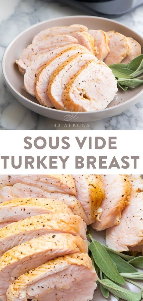 This sous vide turkey breast is tender, succulent, and juicy, made oh so easily with a Vermicular Musui-Kamado. Perfect for fall and holiday feasts, or anytime! Great sliced and on a sandwich or wrap, too. #sousvide #vermicular #turkey #thanksgiving Sous Vide Turkey Breast, Sous Vide Turkey, Cooking The Perfect Turkey, Upstate Ramblings, Cook Turkey, Cooking Turkey Breast, Cranberry Wine, Frozen Turkey, Pan Sauce