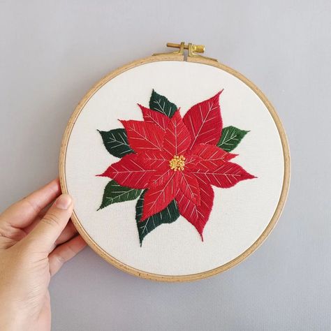 ✨PDF Pattern | Digital Download This poinsettia-themed embroidery template brings the elegance of the holiday season to your projects.🏵️ Perfect for adding a festive touch to home decor or personal accessories, the design captures the beauty of the iconic Christmas flower. 🎁 Suitable for all skill levels, it includes general photo-illustrated explanations of necessary embroidery techniques, along with photo guides to make the stitching process easier and more enjoyable. #EmbroideryArt #e... Iconic Christmas, Embroidery Template, Poinsettia Flower, Needle Work, Flower Embroidery, Embroidery Techniques, Personalized Accessories, Embroidery Flowers, Poinsettia