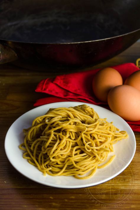 Homemade Chinese Egg Noodles (with or without a pasta maker!) Chinese Egg Noodles, Lye Water, Homemade Chinese, Chinese Egg, Mapo Tofu, Best Pasta, Homemade Noodles, Beautiful Food Photography, Canadian Food