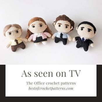 As seen on TV - The Office Crochet Patterns The Office Amigurumi Free Pattern, The Office Crochet Patterns Free, The Office Crochet Patterns, Crochet The Office, Crochet Office Decor, The Office Crochet, Office Crochet, Crochet Office, Friends Crochet Pattern