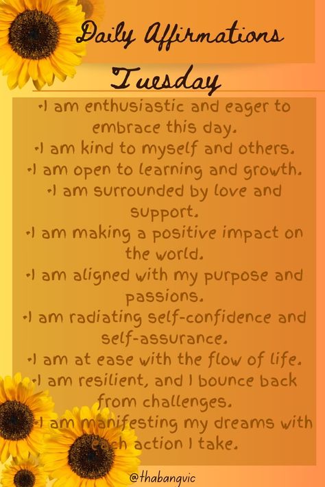 10 Affirmations to start every day of the week with a positive mindset: Tuesday Positive Tuesday Quotes, Tuesday Affirmations, 2024 Mindset, 10 Affirmations, Mindset Challenge, Tuesday Quotes, Vintage Flowers Wallpaper, Flowers Wallpaper, 31 Days