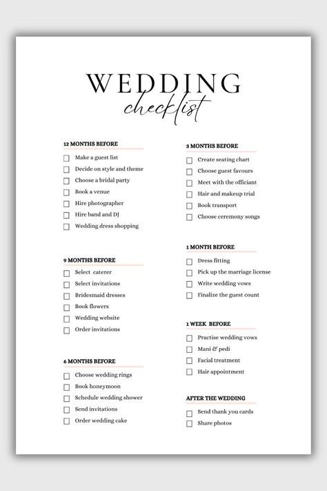 Ultimate Wedding Checklist Printable | Bridal Planner PDF Wedding To Do List Checklist Detailed, Event Planner Checklist, Small Wedding Planner, Wedding Planner Checklist Printable, Wedding Binder Printables, Printable Wedding Checklist, Wedding Checklist Template, Ultimate Wedding Checklist, Wedding Planning Templates