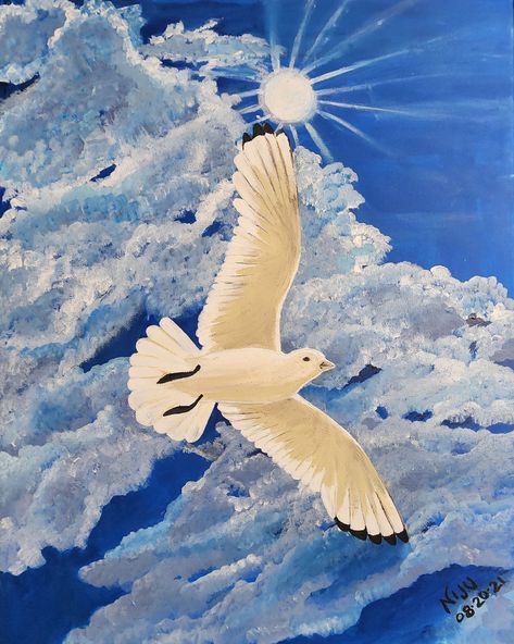 Painting Flying Birds, Earth Air Fire Water, Bird In Flight, Fire Water, Flying Bird, Beautiful Bird, White Bird, Birds Flying, In Flight