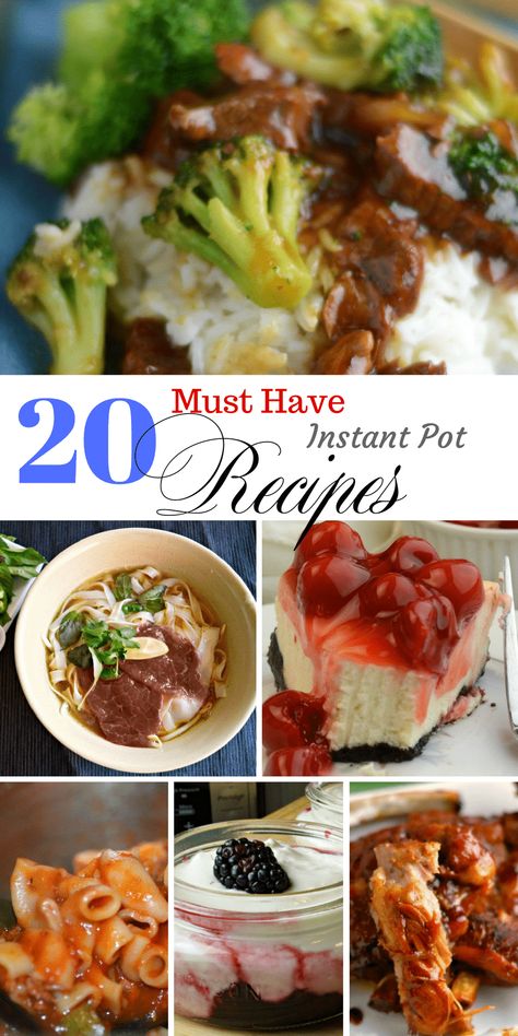 20 Must Have Instant Pot Recipes     We all have that one appliance in the kitchen you can not live without. For me it is my Instant Pot. I use mine 5 times per Power Cooker Recipes, Pressure Cooking Recipes, Electric Pressure Cooker Recipes, Best Instant Pot Recipe, Instant Recipes, Instant Pot Dinner Recipes, Instapot Recipes, Instant Pot Pressure Cooker, Pressure Cooker Recipes