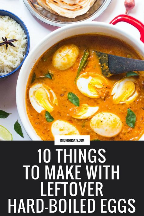 10 Things to Make with Leftover Hard-Boiled Eggs - Loads of creative ideas from salads and sandwiches to curry, deviled eggs, and more. What To Make With Hard Boiled Eggs, Meals With Boiled Eggs, What To Make With Boiled Eggs, Things To Make With Hard Boiled Eggs, Things To Make With Boiled Eggs, Soft Boiled Eggs Recipe Meals, Boiled Eggs Ideas Recipes, Leftover Deviled Eggs What To Do With, Boiled Eggs Recipes Dinner