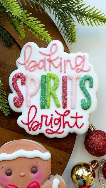 Liz Castellanos on Instagram: "Baking Spirits Bright!🎄 My best wishes for This Christmas!🎄❤️ Happy weekend! Cutter @kaleidacuts #bakingspiritsbright #makingspiritsbright #christmas2023 #christmascookies #cookieera #taylorswift #lascookiesbyliz #royalicingcookies #royalicing #sugarart #customcookies #sugarcookies #cookievideo #ediableart" Baking Spirits Bright, Cookie Videos, Making Spirits Bright, Sugar Art, Custom Cookies, Happy Weekend, Royal Icing Cookies, Royal Icing, Cricut Projects