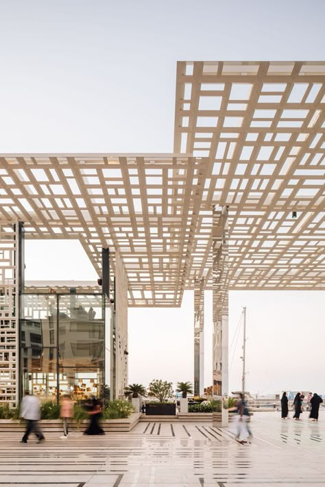 Gallery of Muscat’s Marsa Plaza / ACME - 22 Outside Seating Area, Canopy Architecture, Outside Seating, Canopy Design, Structure Architecture, Shade Structure, Graduation Project, Muscat, Roof Plan