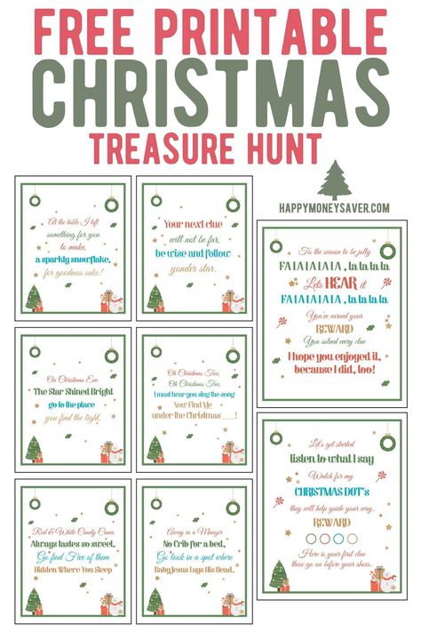 Christmas Treasure Hunt, Christmas Classroom Treats, Treasure Hunt Clues, Christmas Scavenger Hunt, Christmas Mystery, Fun Christmas Party Games, Christmas Activities For Kids, Christmas School, Christmas Time Is Here