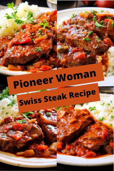 Discover a delicious, easy-to-make family meal with Ree Drummond's signature Pioneer Woman Swiss Steak recipe! Enjoy this classic dish tonight. Pioneer Woman Steak Pizzaiola, What To Do With Swiss Steak, What To Make With Minute Steaks, Pioneer Woman Swiss Steak Recipe, Swiss Steak Recipes With Stewed Tomatoes, Baked Swiss Steak Recipes, Pioneer Woman Swiss Steak, Beef Swiss Steak Recipes, Minute Steak Recipe