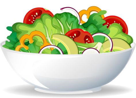 Salad Clipart, Salad Drawing, The Brown Bunny, Ambrosia Salad, Salad Ideas, Food Bowl, Vegetable Salad, Salad Bowl, Green Salad