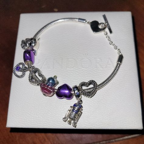 PANDORA Charm Bracelet (NEW) Star Wars Charm, Child Star, Heart Crystal, Pandora Charm, Crystal Charm, Pandora Jewelry, Snake Chain, Chain Styles, Silver Charms