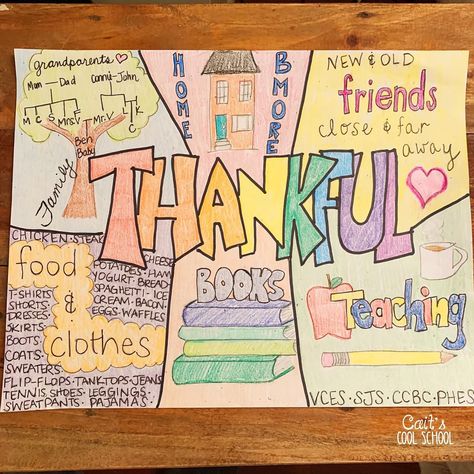 Sometimes my last minute ideas can be pretty awesome. Late last night I thought of having my students make a one pager to show what they’re thankful for instead of my original plans. This morning I quickly made a pre-sketch with pencil and then added it to our rotations for reading.  My students did an awesome job with their one pagers and were so happy to share them! I loved their creativity and how they really showed gratitude for the things they have in their life. Thanksgiving Upper Elementary, Thanksgiving Elementary Activities, One Pagers, Elementary Writing Activities, Thanksgiving Classroom Activities, Upper Elementary Activities, Elementary Reading Activities, 4th Grade Activities, Classroom Christmas Activities