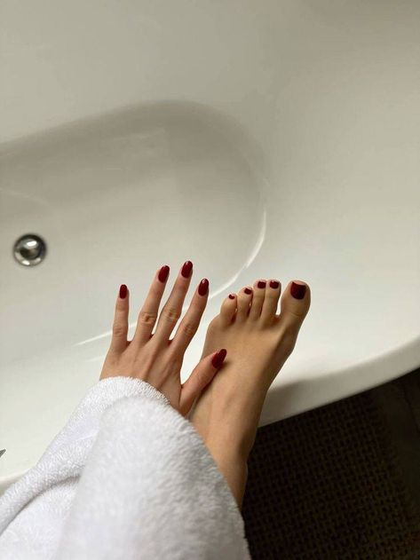 PM Idea, [29 дек. 2023 в 01:39] Manicure ideas for any day Red Nails Feet Pedicures, Red Manicure And Pedicure, Pedicure Ideas Red, Foot Nails Ideas, Red Pedicure Ideas, Foot Manicure, Red Pedicure, Fall Pedicure, Feet Nail Design