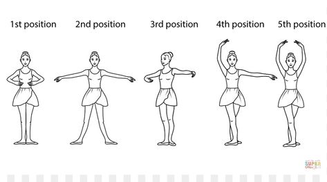 Ballet Arm Positions, Dance Teacher Tools, Ballet Terms, Ballet Basics, Art Ballet, Beginner Ballet, Dance Coloring Pages, Dance Tutorial, Ballet Moves