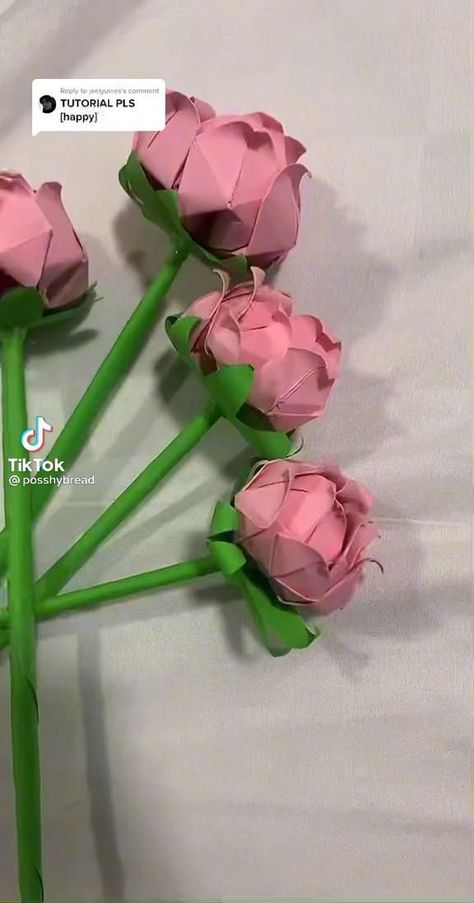 Paper flower bouquet tutorial [Video] in 2022 | Paper flower tutorial, Paper bouquet diy, Paper crafts Hadiah Diy, Kraf Kertas, Tutorial Origami, Bouquet Tutorial, Cute Origami, Folding Origami, Instruções Origami, Pinterest Diy Crafts, Paper Craft Diy Projects