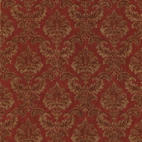 Mirage Louis Damask Wallpaper - 987-56521 Red Wallpaper Texture, Red Damask Wallpaper, Mirage Wallpaper, Eclectic Wallpaper, Hall Carpet, Red Damask, Victorian Wallpaper, Wallpaper For Sale, Wallpaper Red