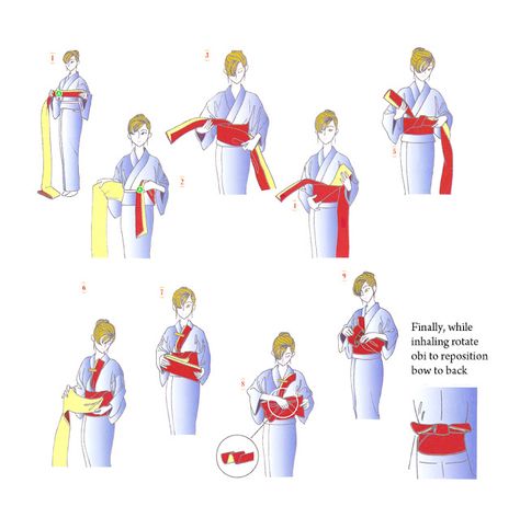 Japanya: How to tie a yukata obi Kimono Japan, Turning Japanese, Yukata Kimono, Obi Belt, Belt Style, Japanese Outfits, Japanese Kimono, Japanese Culture, Mode Inspiration