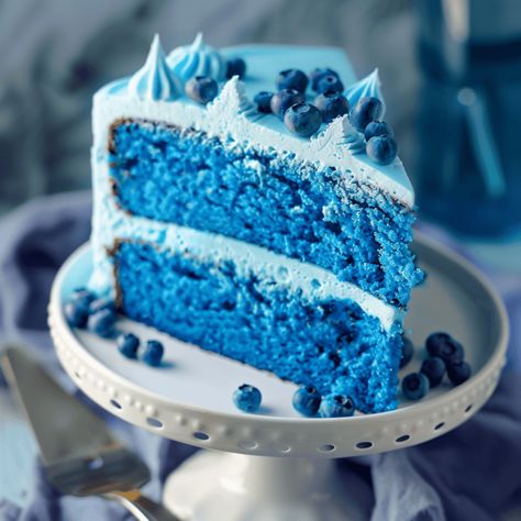 Blue Velvet Cake - Recipes, Tasks & Tools Purple Velvet Cakes, Blue Velvet Cake, Blue Velvet Cakes, Velvet Cake Recipes, Dump Cakes, Blue Food Coloring, Blue Cakes, Delicious Cake Recipes, Cake Business